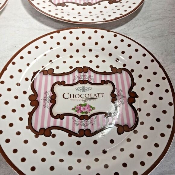 3 Decor Plates That Have The Word Chocolate on it. 8in by 8in. - Picture 4 of 5